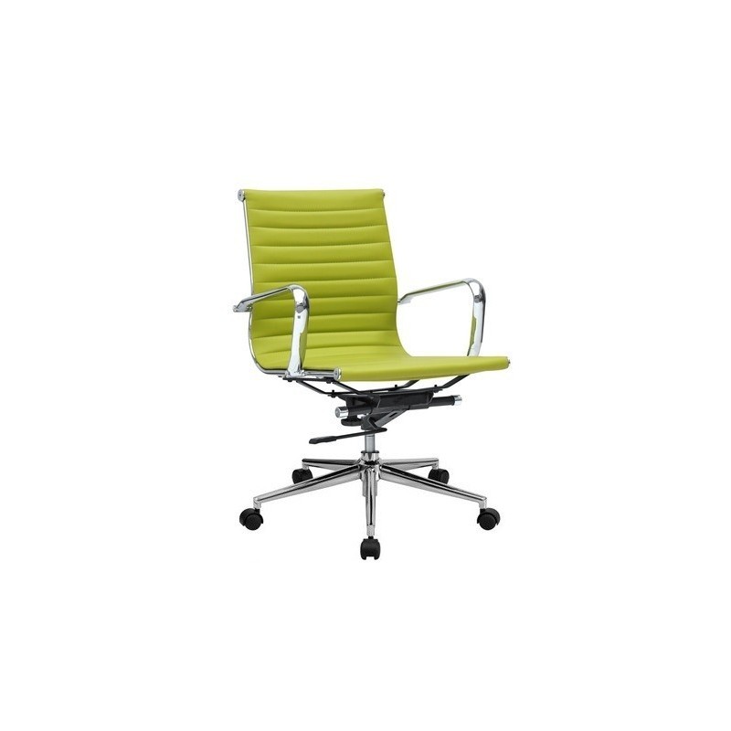 Sillón de oficina NICK, giratorio, regulación de altura, basculante, similpiel verde