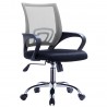 Sillón de oficina FISS NEW (M), negro, basculante, malla gris, tejido negro