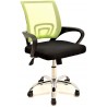 Sillón de oficina FISS NEW, negro, regulación de altura, basculante, malla verde, tejido negro