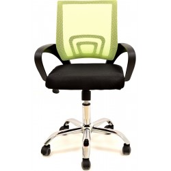 Sillón de oficina FISS NEW, negro, regulación de altura, basculante, malla verde, tejido negro