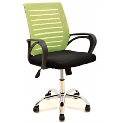 Sillón de oficina SUNSET, negro,regulación de altura, basculante, malla verde pistacho,...