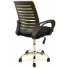 Sillón de oficina SUNSET, negro,regulación de altura, basculante, malla verde pistacho, tejido negro