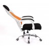 Sillón de oficina LINZ, blanco, alto, sincro, malla naranja, tejido negro