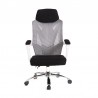 Sillón de oficina GRAZ, blanco, alto, sincro, malla gris, tejido negro