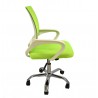 Sillón de oficina FISS NEW (M), blanco, basculante, malla y tejido verde