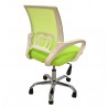 Sillón de oficina FISS NEW (M), blanco, basculante, malla y tejido verde