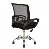 Sillón de oficina FISS NEW (M), negro, basculante, malla y tejido negro