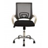 Sillón de oficina FISS NEW, brazos blanco, basculante, estructura y malla negro
