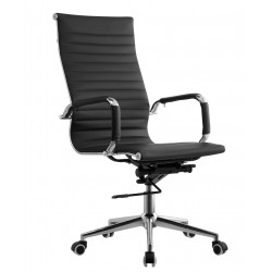 Sillón de oficina OLIVER, alto, regulación de altura, basculante profundo, similpiel negra