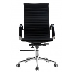 Sillón de oficina OLIVER, alto, regulación de altura, basculante profundo, similpiel negra