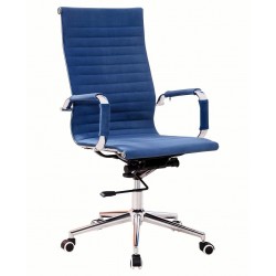 Sillón de oficina OLIVER, alto, regulación de altura, basculante profundo, tejido azul 19