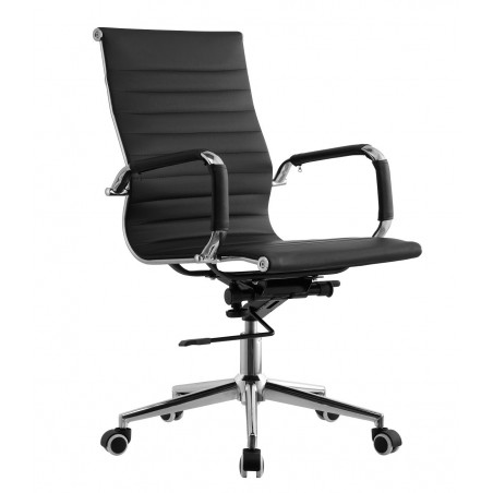 Sillón de oficina OLIVER, giratorio, regulación de altura, basculante profundo, similpiel negra