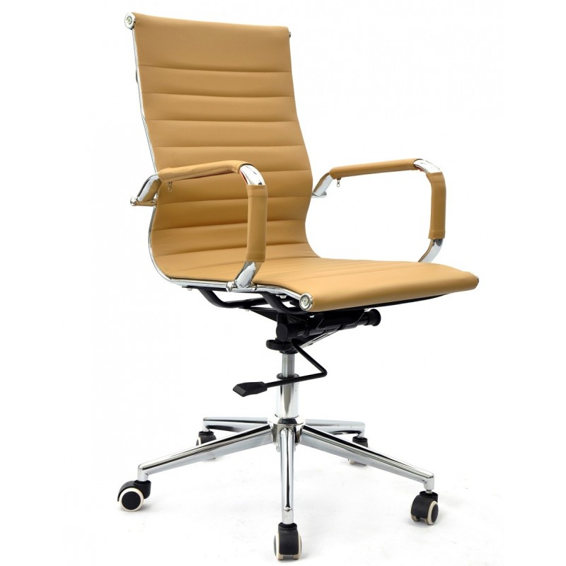 Sillón de oficina OLIVER, giratorio, regulación de altura, basculante profundo, similpiel marrón claro