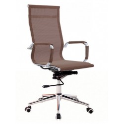 Sillón de oficina IGOR, alto, regulación de altura, basculante profundo, malla marrón