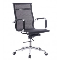 Sillón de oficina IGOR, giratorio, regulación de altura, basculante profundo, malla negra