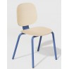 Silla COLMAR, apilable, azul, contrachapado revestido con HPL, color natural (Pack de 4 unidades)