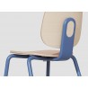 Silla COLMAR, apilable, azul, contrachapado revestido con HPL, color natural (Pack de 4 unidades)