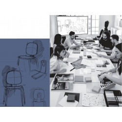 Silla COLMAR, apilable, azul, contrachapado revestido con HPL, color natural (Pack de 4 unidades)