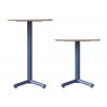 Mesa COLMAR, azul, tapa de contrachapado revestido con HPL, color natural, 70 x 70 cms