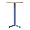 Mesa COLMAR, alta, azul, tapa de contrachapado revestido con HPL, color natural, 70 x 70 cms