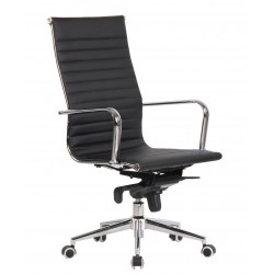 Sillón de oficina ROTERDAM, alto, similpiel negro