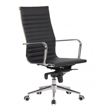 Sillón de oficina ROTERDAM, alto, similpiel negro