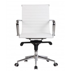Sillón de oficina ROTERDAM, giratorio, similpiel blanca