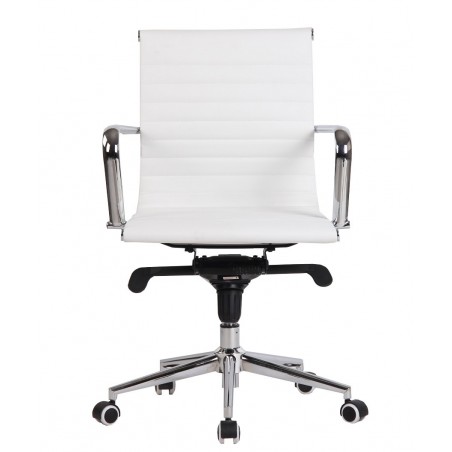 Sillón de oficina ROTERDAM, giratorio, similpiel blanca
