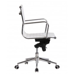 Sillón de oficina ROTERDAM, giratorio, similpiel blanca