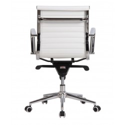 Sillón de oficina ROTERDAM, giratorio, similpiel blanca