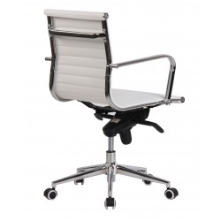 Sillón de oficina ROTERDAM, giratorio, similpiel blanca