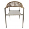 Sillón MÓNACO, apilable, aluminio, ratán y teslin (Pack de 4 unidades)