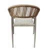 Sillón MÓNACO, apilable, aluminio, ratán y teslin (Pack de 4 unidades)