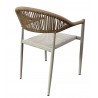 Sillón MÓNACO, apilable, aluminio, ratán y teslin (Pack de 4 unidades)