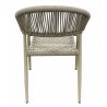 Sillón CANNES, apilable, aluminio, asiento y respaldo de cuerda beige (Pack de 4 unidades)