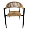 Sillón RIVIERA, apilable, aluminio, ratán marrón (Pack de 4 unidades)