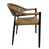 Sillón RIVIERA, apilable, aluminio, ratán marrón (Pack de 4 unidades)