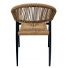 Sillón RIVIERA, apilable, aluminio, ratán marrón (Pack de 4 unidades)