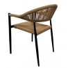 Sillón RIVIERA, apilable, aluminio, ratán marrón (Pack de 4 unidades)
