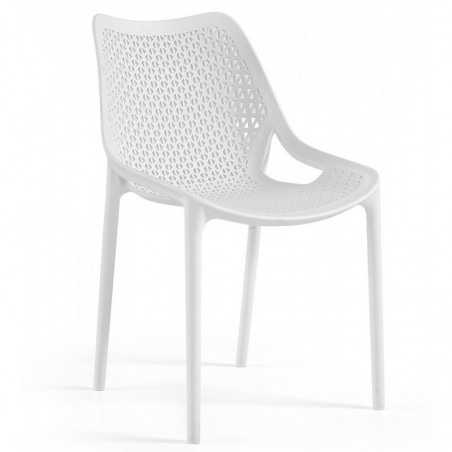 Silla TOWER, cromada, polipropileno gris* (Pack de 4 unidades)