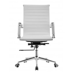 Sillón de oficina OLIVER, giratorio, regulación de altura, basculante profundo, similpiel blanca
