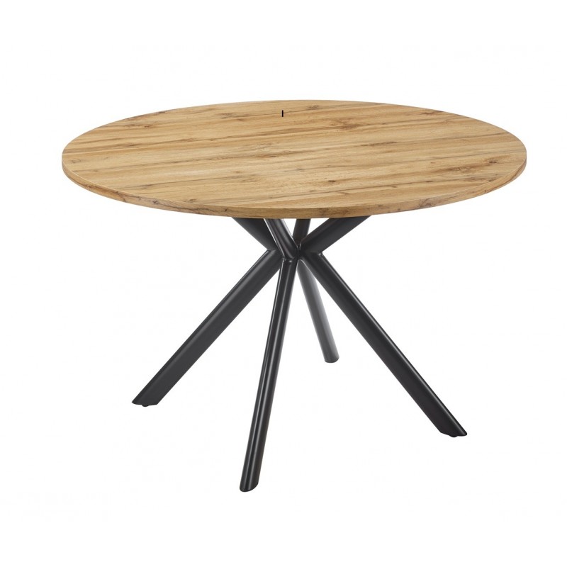 Mesa OLITE 120R, metal, madera, 120 cms de diámetro