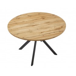 Mesa OLITE 120R, metal, madera, 120 cms de diámetro