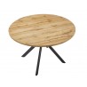 Mesa OLITE 120R, metal, madera, 120 cms de diámetro