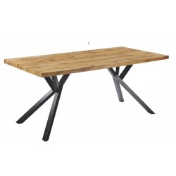 Mesa OLITE 180RT, metal, madera, 180 x 90 cms