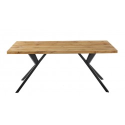 Mesa OLITE 180RT, metal, madera, 180 x 90 cms