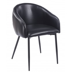 Sillón PELAYO, metal, similpiel vintage negra (Pack de 2 unidades)