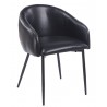 Sillón PELAYO, metal, similpiel vintage negra (Pack de 2 unidades)