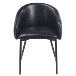 Sillón PELAYO, metal, similpiel vintage negra (Pack de 2 unidades)