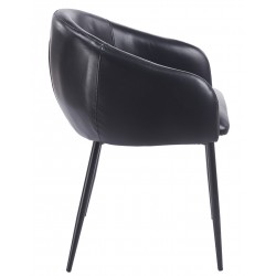 Sillón PELAYO, metal, similpiel vintage negra (Pack de 2 unidades)